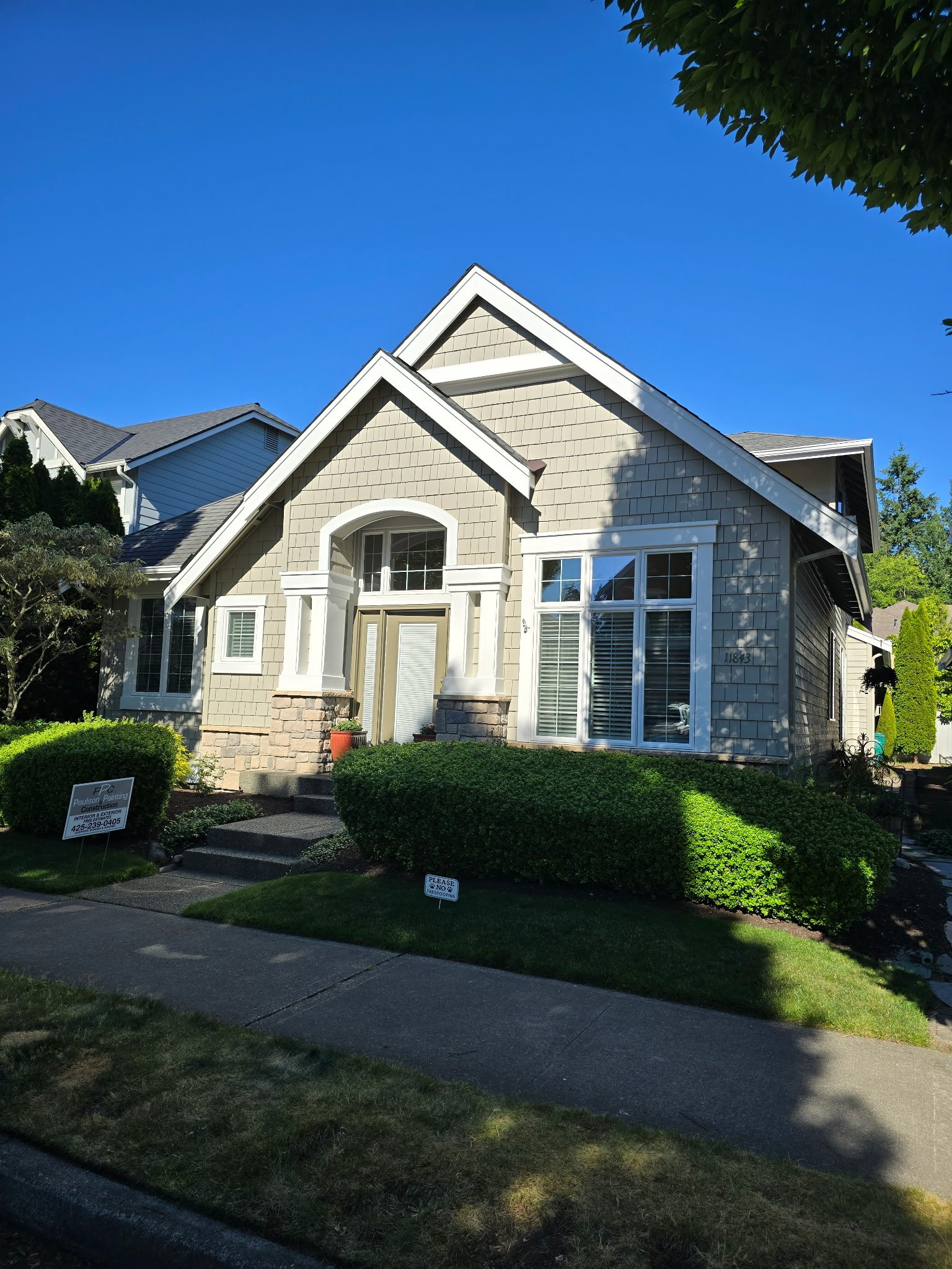 Curb appeal exterior repaint, wide view