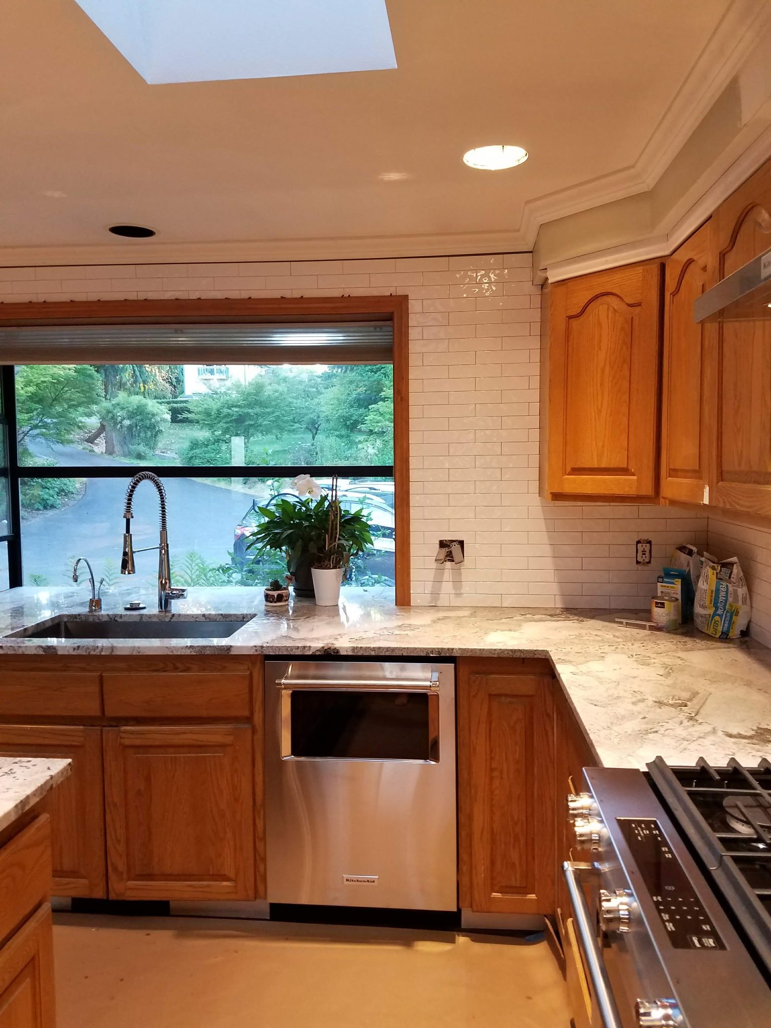 Kitchen repaint, bright window over sink